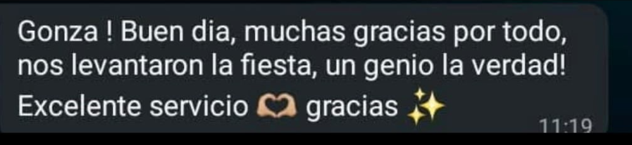 Captura original del mensaje de un cliente de Vil Sonidos, referencia 1