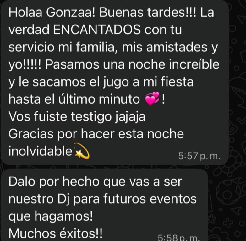 Captura original del mensaje de un cliente de Vil Sonidos, referencia 7